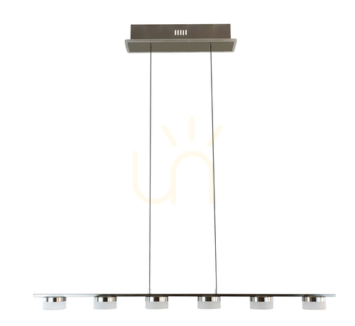 Sprawdź Lampa wisząca szóstka CASSIS nikiel-mat 7066-703 Aviano