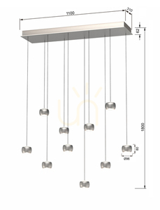 Lampa wisząca dziesiątka QUIBERON 7039-1003 Aviano 5 Lampa wisząca dziesiątka QUIBERON 7039-1003 Aviano small 5
