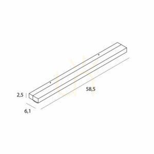 Kinkiet Max Light Trio W0403D LED 7W 3000K IP44 chrom 58,5 cm small 0