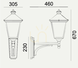 Kinkiet zewnętrzny IP54 LONDON BIG 4119BL 13,4W 4000K czarny - premium NORLYS small 1