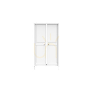 Szafa dziecięca LAFAYETTE 2-drzwiowa 95x52x175 cm, biała (Neige), lite drewno i MDF, Théo-Bébé small 3