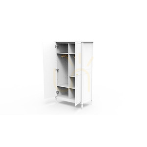 Szafa dziecięca LAFAYETTE 2-drzwiowa 95x52x175 cm, biała (Neige), lite drewno i MDF, Théo-Bébé small 4