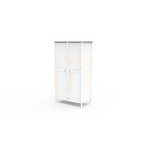 Szafa dziecięca LAFAYETTE 2-drzwiowa 95x52x175 cm, biała (Neige), lite drewno i MDF, Théo-Bébé small 6
