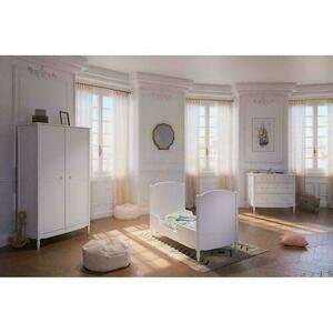 Szafa dziecięca LAFAYETTE 2-drzwiowa 95x52x175 cm, biała (Neige), lite drewno i MDF, Théo-Bébé small 7