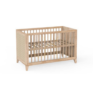 Łóżeczko Théo Bébé NAMI BOIS 60x120 cm, drewno i rattan small 2