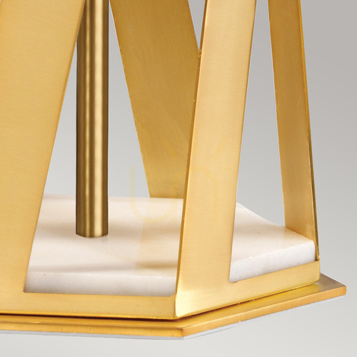 Sprawdź Lampa stołowa Apollo – biały klosz, szczotkowany mosiądz i marmur – Elstead