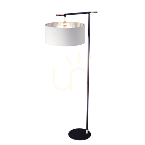 Sprawdź Lampa podłogowa Balance - 1 źródło światła - Czarna / Polerowany nikiel Elstead