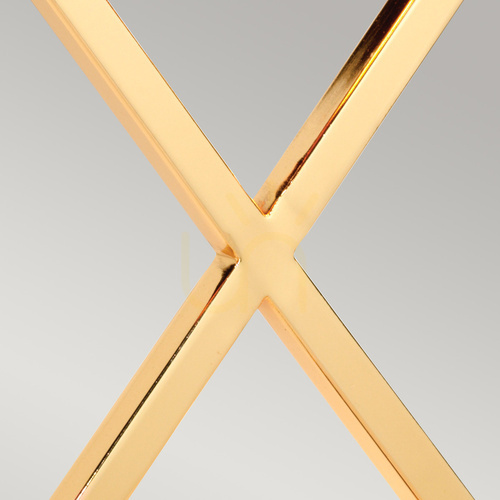 Sprawdź Lampa stołowa Cross - 1 źródło światła - Polerowane złoto, abażur kość słoniowa Elstead