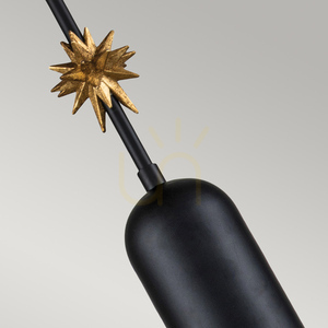 Średnia lampa wisząca Etoile - 1 źródło światła - Matowa czerń / Płatki złota Elstead small 3