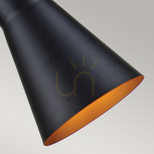 Średnia lampa wisząca Etoile - 1 źródło światła - Matowa czerń / Płatki złota Elstead small 5