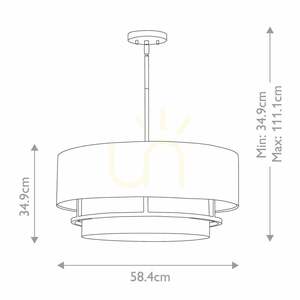 Lampa wisząca / półplafon Graham - 4 źródła światła E14 - polerowany nikiel Elstead small 6