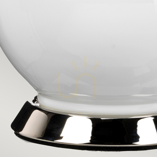 Sprawdź Lampa stołowa Isla - biała ceramika, niebieski abażur, polerowany nikiel Elstead