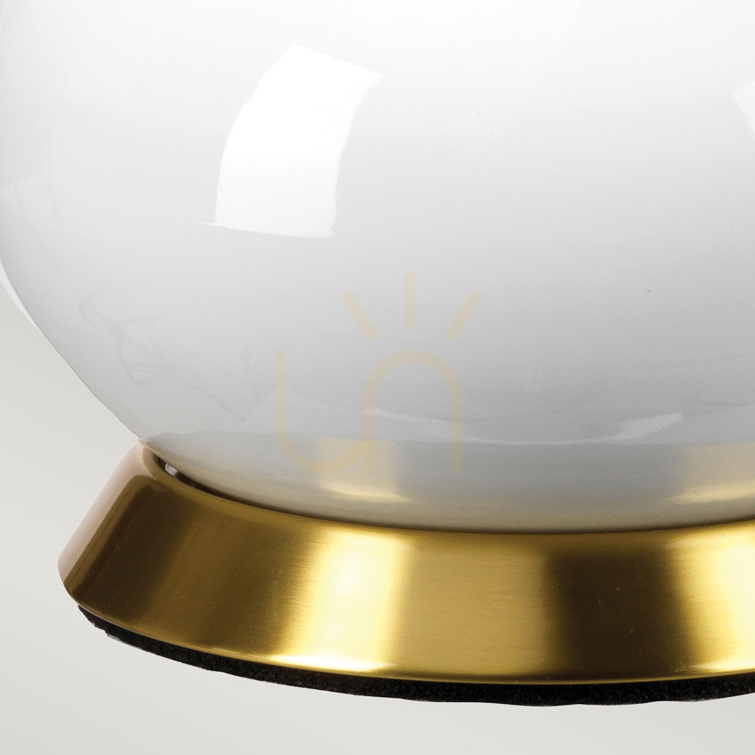 Wyświetl Lampa stołowa Milo - 1 źródło światła - Biała / Postarzany mosiądz Elstead Lampa stołowa Milo - 1 źródło światła - Biała / Postarzany mosiądz Elstead