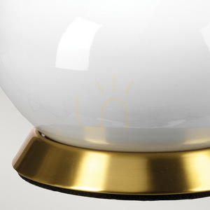 Lampa stołowa Milo - 1 źródło światła - Biała / Postarzany mosiądz / Zielony abażur Elstead small 3