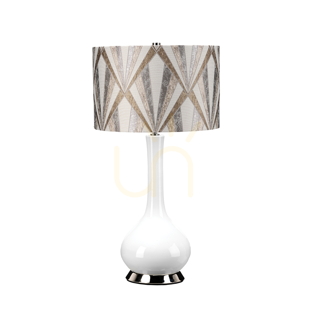 Sprawdź Lampa stołowa Milo - 1 źródło światła - Biała / Polerowany nikiel Elstead Lampa stołowa Milo - 1 źródło światła - Biała / Polerowany nikiel Elstead