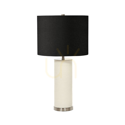 Sprawdź Lampa stołowa Elstead Ripple biała z czarnym abażurem E27