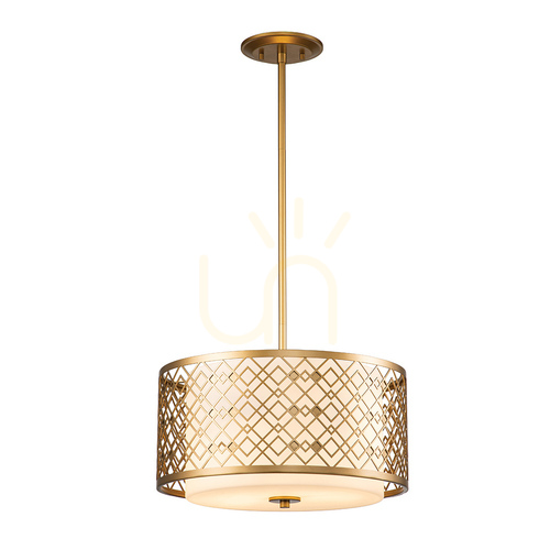 Sprawdź Średnia lampa wisząca Ziggy - 2 źródła światła - Lakierowane złoto Elstead