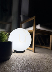 Kula ogrodowa świecąca dekoracyjna 30 cm LUNA BALL wraz z kablem oraz pierścieniem montażowym-dekoracyjnym - UV - LUNARES small 2