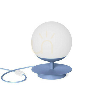 Lampa stołowa UMMO Plaat ST niebieska (Pigeon Blue RAL 5014), biała szklana kula Ø20 cm, E27 max 15 W, wys. 27 cm small 0