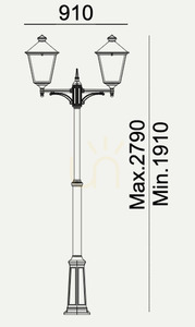 Latarnia ogrodowa / parkowa IP54 LONDON BIG 4129BL czarna LED 2x9,5W 4000K - premium NORLYS small 1
