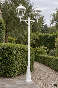 Latarnia ogrodowa / parkowa IP54 LONDON BIG 4131WH LED 2x13,4W 4000K biała - premium NORLYS small 2