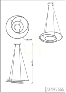 Lampa wisząca Zuma Line ZEPHYRA P240842601 Czarny 1xLED small 1