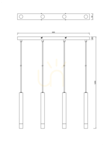 Lampa wisząca Zuma Line VELIC P241125804BL Czarny 4xG9 1 Lampa wisząca Zuma Line VELIC P241125804BL Czarny 4xG9 small 1