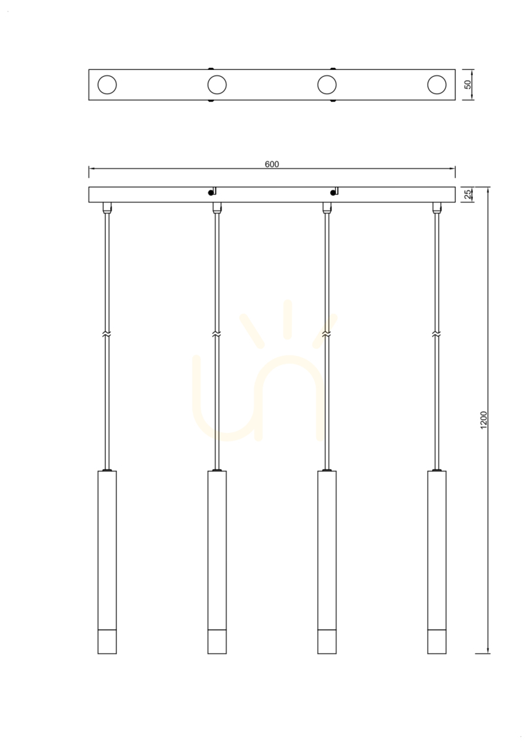 Zobacz Lampa wisząca Zuma Line VELIC P241125804BL Czarny 4xG9 Lampa wisząca Zuma Line VELIC P241125804BL Czarny 4xG9