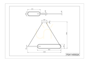 Lampa wisząca Zuma Line RAVON P241145502A złoto-czarna, LED 40 W 2200 lm 3000 K, dł. 123 cm small 1