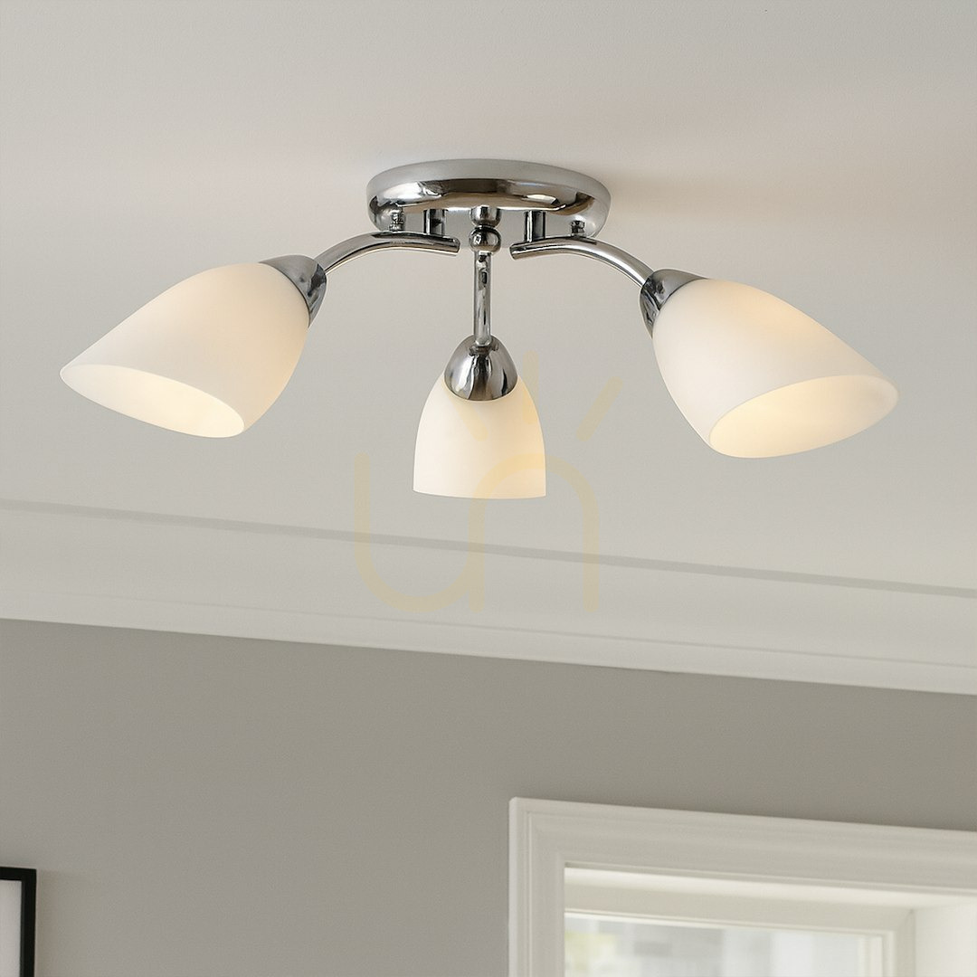Obejrzyj Chrom Lampa Sufitowa Portos 3x E14 Chrom Lampa Sufitowa Portos 3x E14