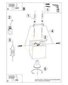 Szary plafon betonowy Sollux QUAD SL.0489 1×GU10 maks. 40 W 10 cm small 7