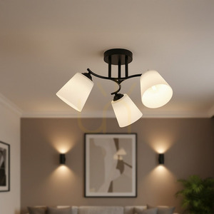 Czarna Lampa Sufitowa Pafos Black 3x E27 small 1