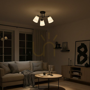 Czarna Lampa Sufitowa Pafos Black 3x E27 small 4