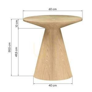 Stolik Boczny ORB 60 cm, Naturalna Okleina Dębowa small 5