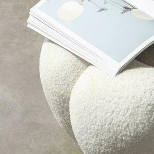 Pufa PERLE Biała Boucle small 2