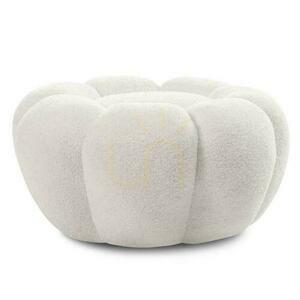 Pufa PERLE Biała Boucle small 4