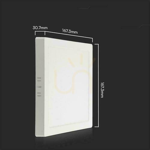 Sprawdź Panel natynkowy V-TAC 12W LED SAMSUNG CHIP kwadrat 167x167mm VT-60012SQ-S 3000K 1200lm 5 lat gwarancji