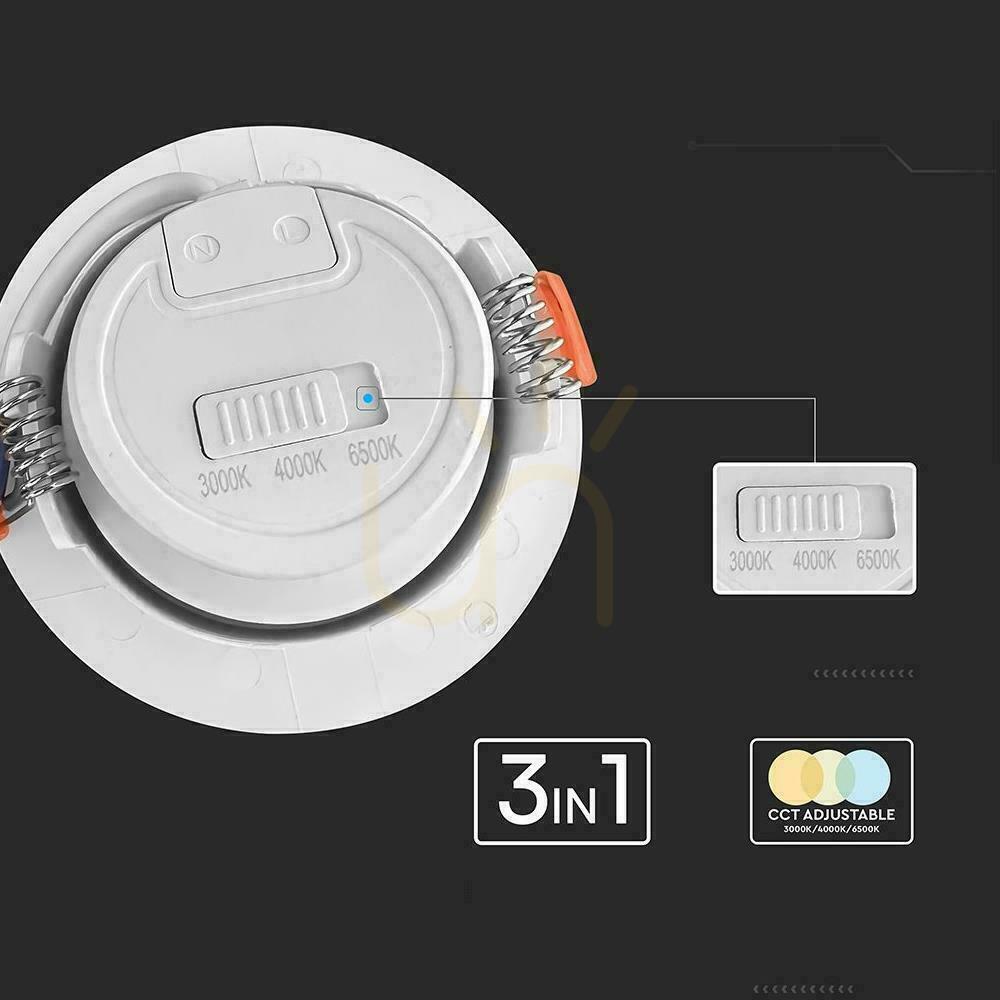 Obejrzyj Oczko LED V-TAC 7W białe downlight 3w1 VT-2707CCT 3000K-4000K-6500K 510lm 5 Lat gwarancji Oczko LED V-TAC 7W białe downlight 3w1 VT-2707CCT 3000K-4000K-6500K 510lm 5 Lat gwarancji