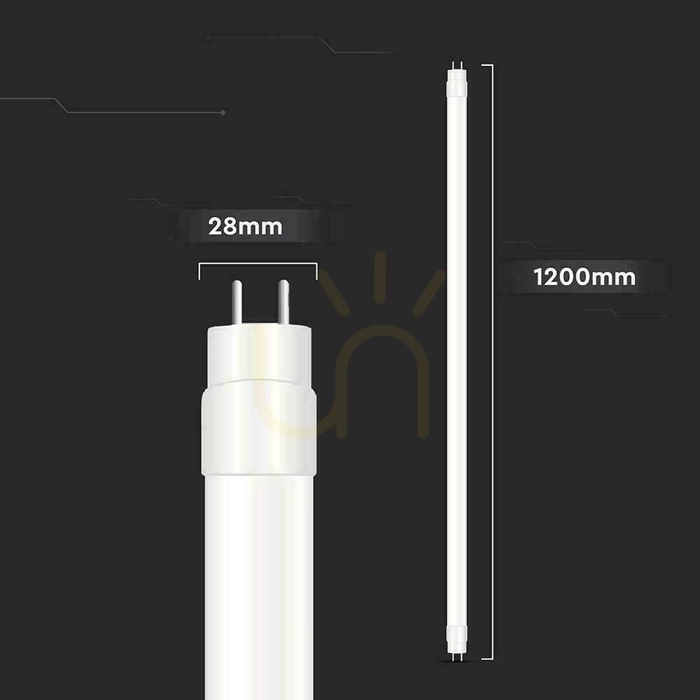 Obejrzyj Tuba świetlówka LED T8 V-TAC 120cm 16.5W G13 nano plastic 110Lm/w VT-122-N 6500K 1850lm 3 lata gwarancji Tuba świetlówka LED T8 V-TAC 120cm 16.5W G13 nano plastic 110Lm/w VT-122-N 6500K 1850lm 3 lata gwarancji