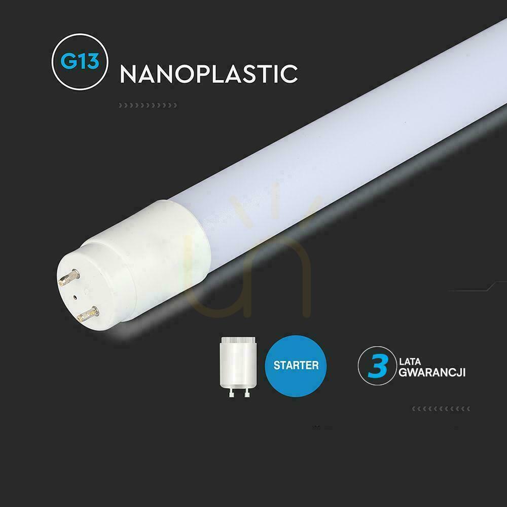 Pokaż Tuba świetlówka LED T8 V-TAC 120cm 16.5W G13 nano plastic 110Lm/w VT-122-N 6500K 1850lm 3 lata gwarancji Tuba świetlówka LED T8 V-TAC 120cm 16.5W G13 nano plastic 110Lm/w VT-122-N 6500K 1850lm 3 lata gwarancji