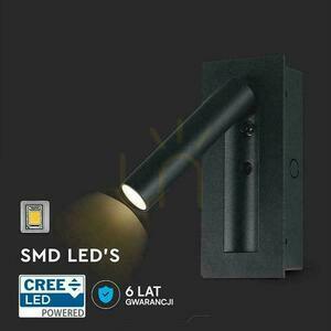 Oprawa LED V-TAC 2W COB CREE kinkiet czarny hotel łóżko włącznik VT-88061-B 3000K 76lm 5 Oprawa LED V-TAC 2W COB CREE kinkiet czarny hotel łóżko włącznik VT-88061-B 3000K 76lm small 5