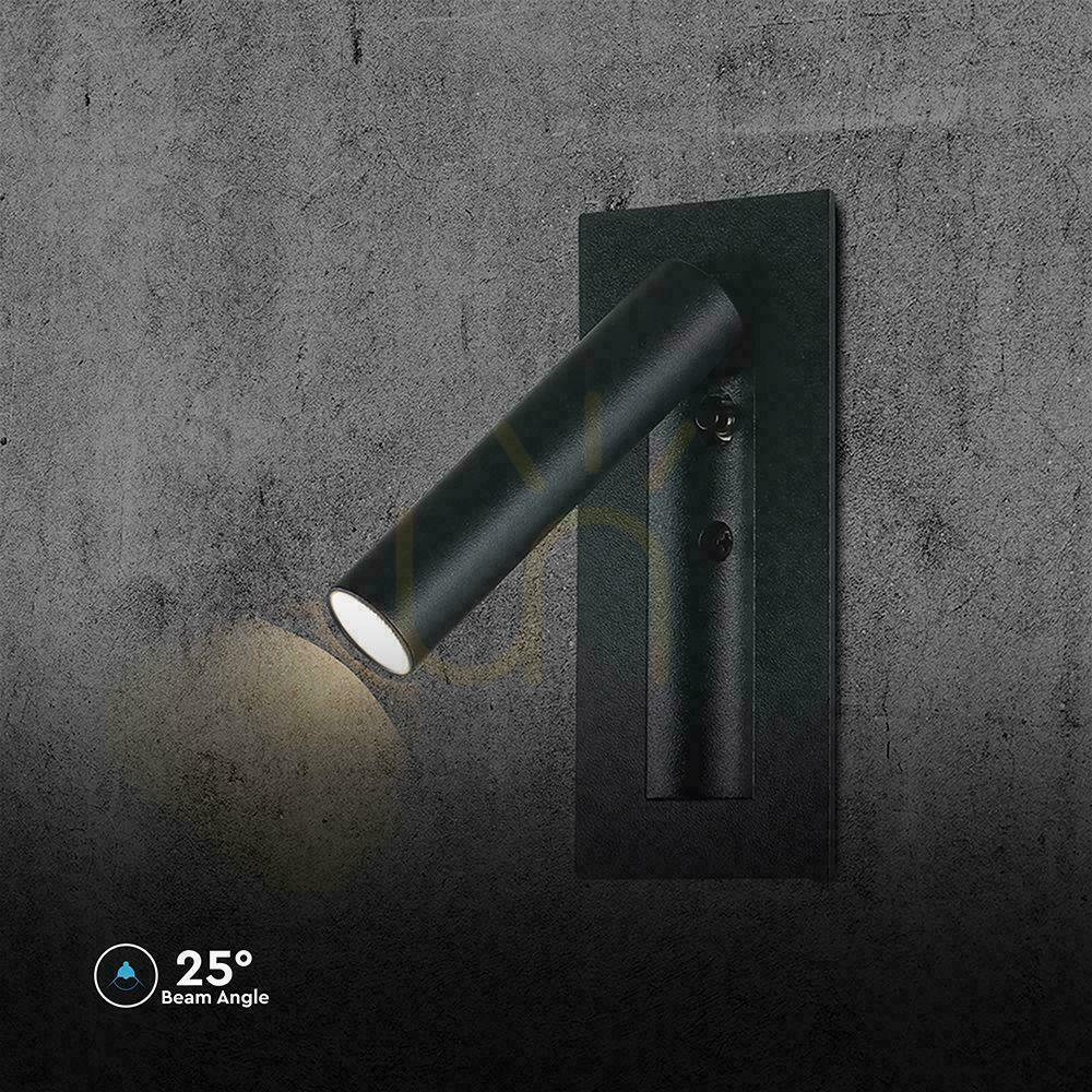 Zobacz Oprawa LED V-TAC 2W COB CREE kinkiet czarny hotel łóżko włącznik VT-88061-B 3000K 76lm Oprawa LED V-TAC 2W COB CREE kinkiet czarny hotel łóżko włącznik VT-88061-B 3000K 76lm