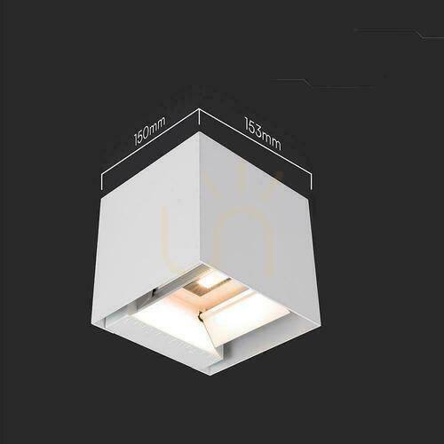 Sprawdź Oprawa ścienna solarna V-TAC 9W LED COB biała kostka 15x15cm IP65 czujnik ruchu VT-409CCT 3000K-4000K-5000K 800lm