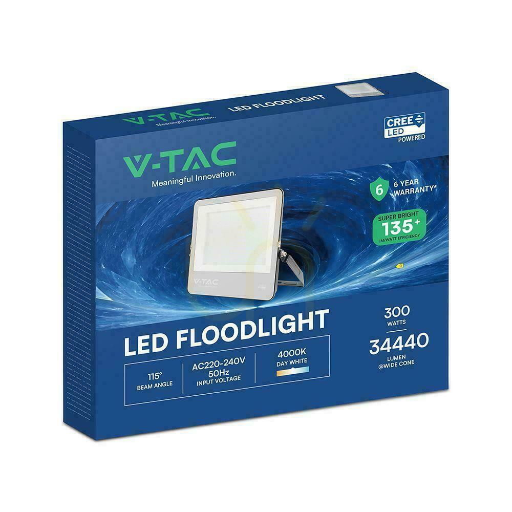 Wyświetl Projektor LED V-TAC CREE CHIP 300W 135lm/W czarna obudowa przewód 1m IP65 VT-44003 6500K 40500lm 6 lat gwarancji Projektor LED V-TAC CREE CHIP 300W 135lm/W czarna obudowa przewód 1m IP65 VT-44003 6500K 40500lm 6 lat gwarancji