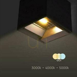 Oprawa ścienna solarna V-TAC 9W LED COB antracyt kostka 15x15cm IP65 czujnik ruchu VT-409CCT 3000K-4000K-5000K 800lm small 13