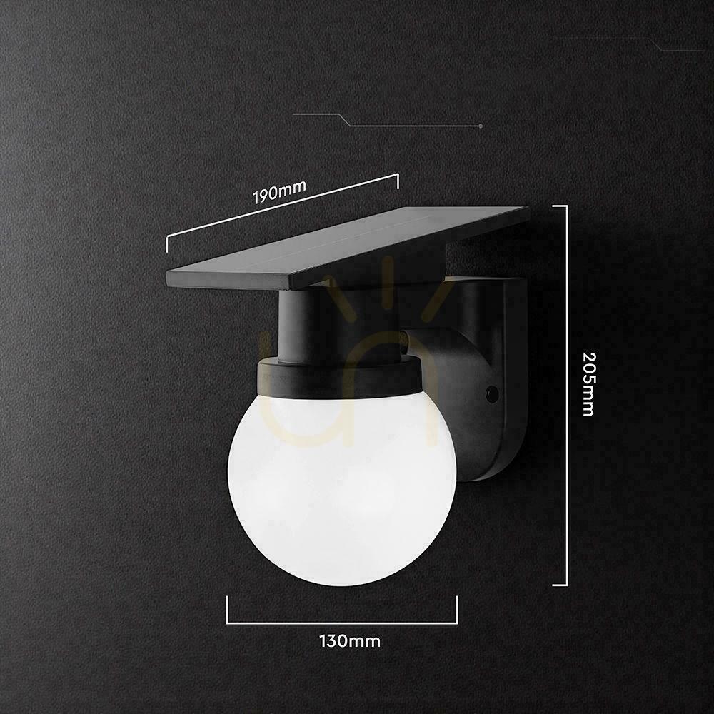 Wyświetl Oprawa kinkiet ścienny solarny V-TAC 0.9W LED zmiana barwy CCT IP54 pilot VT-11149CCT 3000K, 4000K, 6000K 120lm Oprawa kinkiet ścienny solarny V-TAC 0.9W LED zmiana barwy CCT IP54 pilot VT-11149CCT 3000K, 4000K, 6000K 120lm