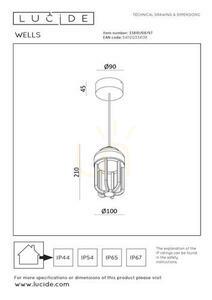 Lampa zewnętrzna wisząca Lucide Wells LED 8W brązowa IP54 33810/08/97 small 5