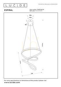 Lampa wisząca Lucide ESPIRAL brązowa LED 40W regulowana 120 cm small 9
