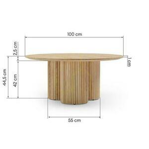 Okrągły Stolik Kawowy 100 cm NAORA II II Naturalny Dąb, Jesion, Lamele small 5