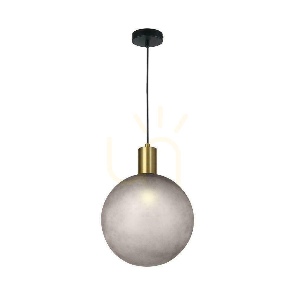 Sprawdź Oprawa zwieszana V-TAC E27 300x400mm kula dymione szkło, stare złoto VT-89025 Oprawa zwieszana V-TAC E27 300x400mm kula dymione szkło, stare złoto VT-89025